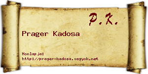 Prager Kadosa névjegykártya