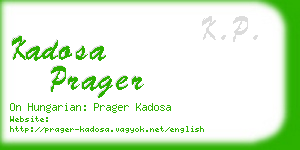 kadosa prager business card